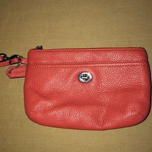 coral coach wristlet